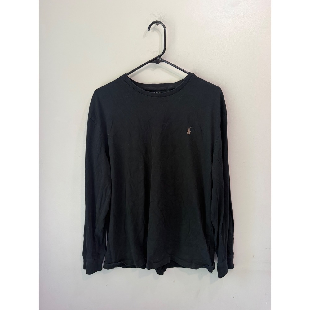 Polo Ralph Lauren Mens Classic Fit Long‎ Sleeve T-Shirt Black Large Pony Logo
